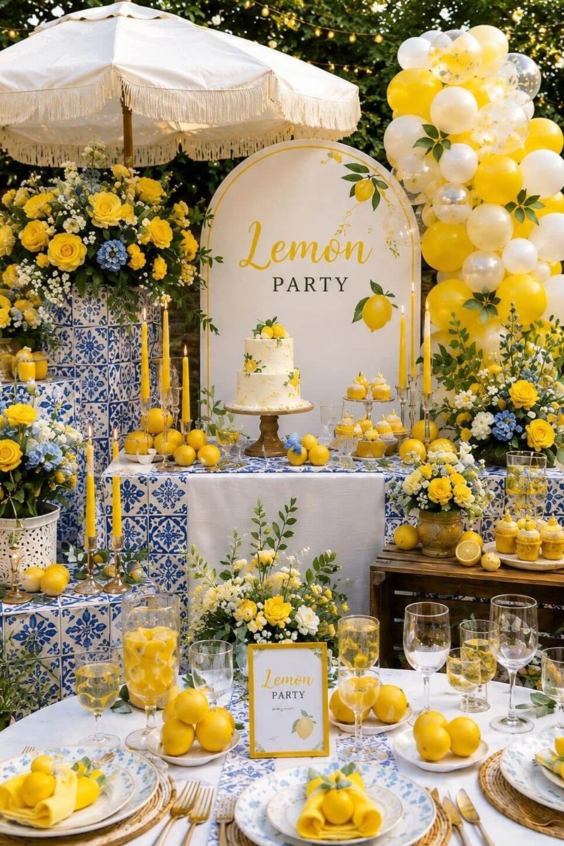 Amalfi Tile Lemon Tablescape