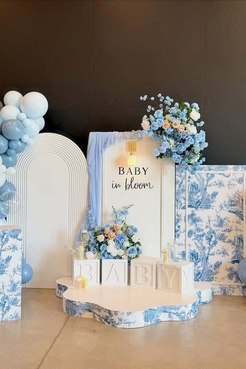 Blue Toile Baby in Bloom for a Boy