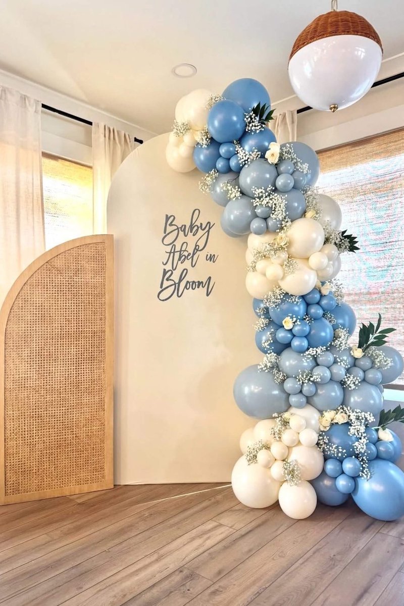 Dusty Blue Personalized Name Backdrop