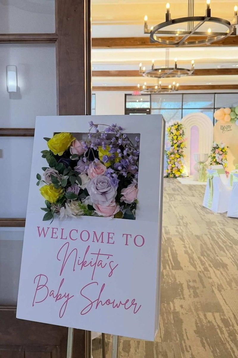 Floral Shadow Box Welcome Sign