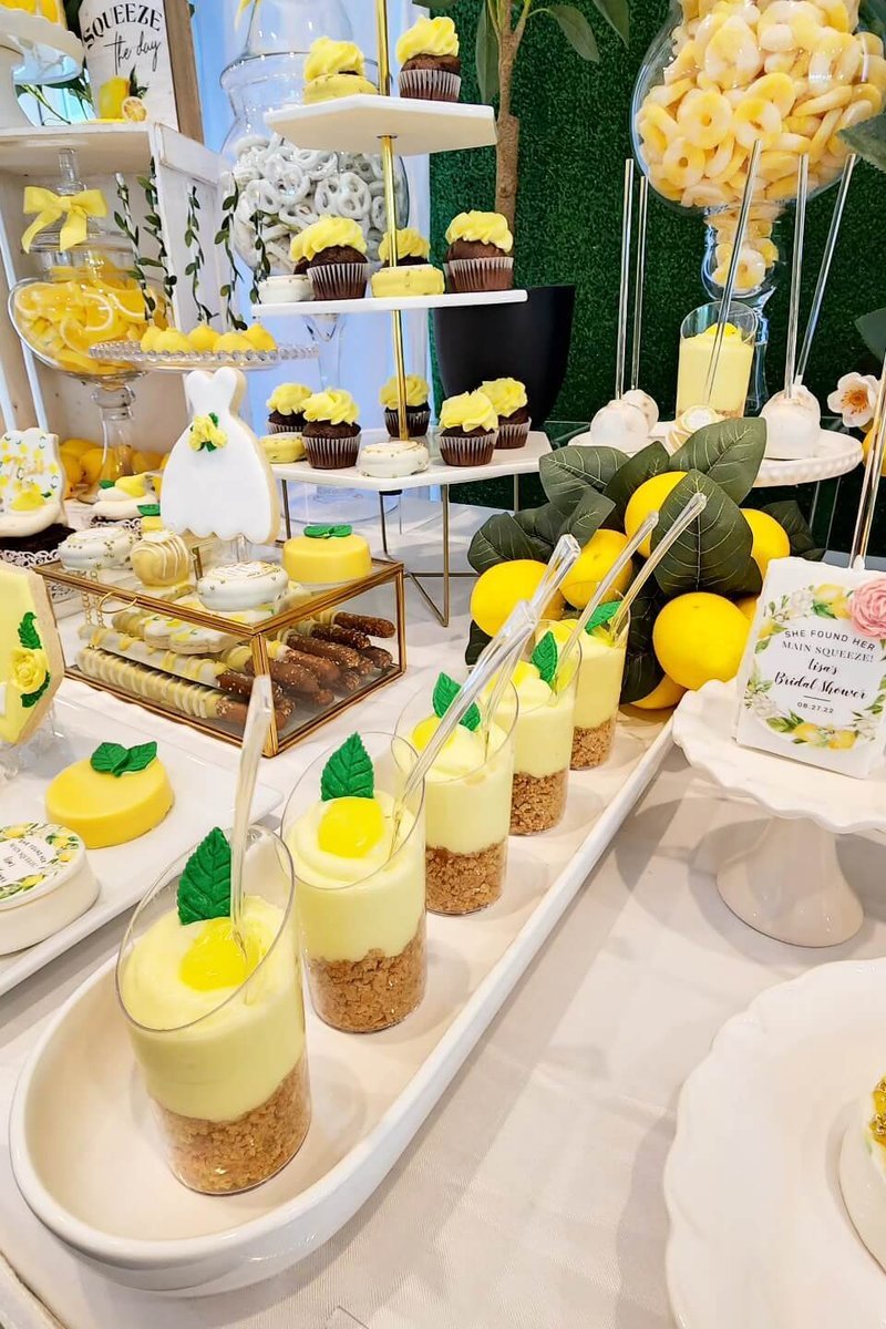 Lemon Cheesecake Cups and Candy Buffet
