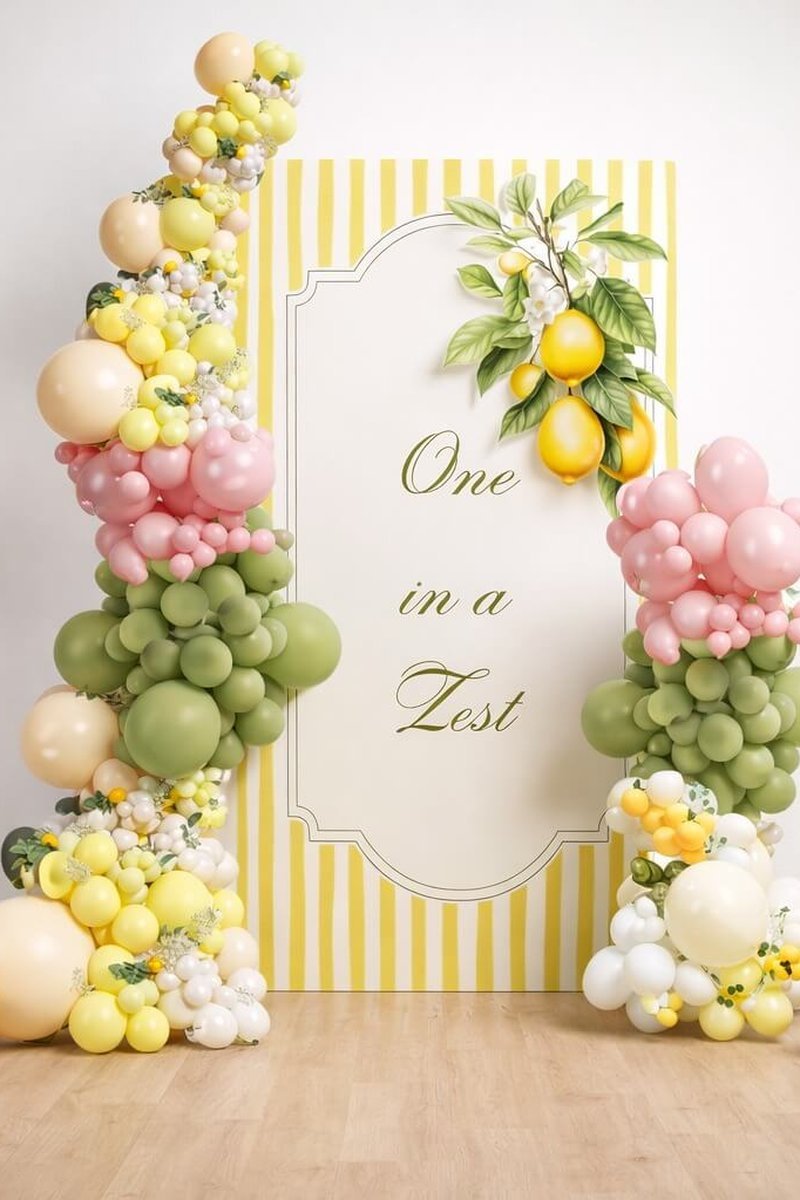 "One in a Zest" Striped Backdrop