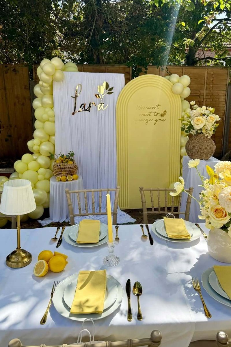 Personalized Name Backdrop and Garden Table
