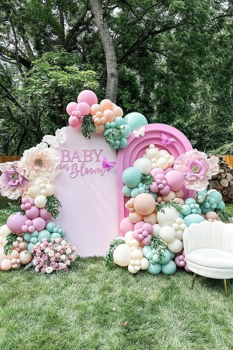 Rainbow Arch with Oversized Paper Peonies