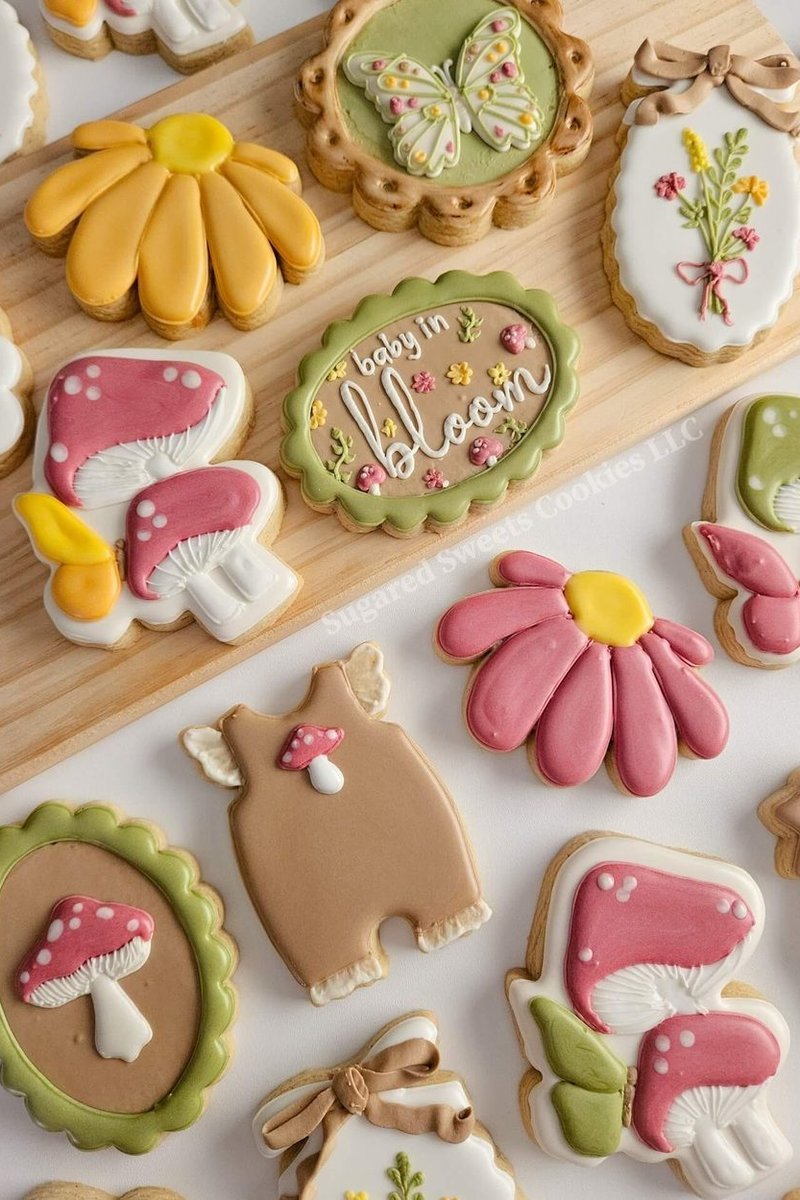 Wildflower and Mushroom Sugar Cookies