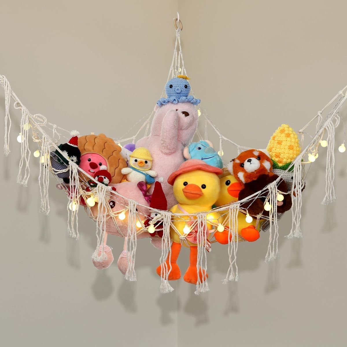Macramé Hammock with String Lights