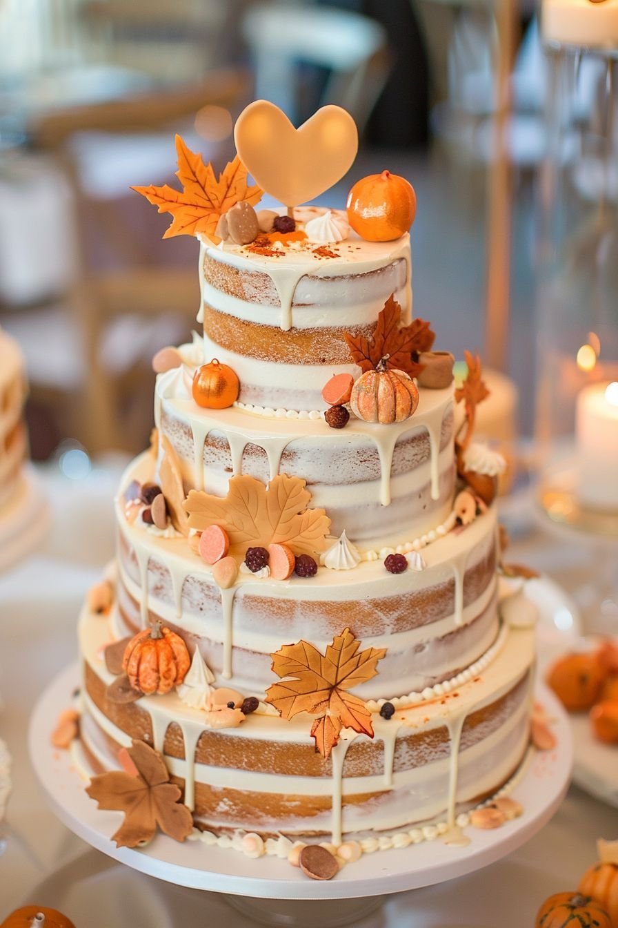 Fall Floral Buttercream Wreath Cake