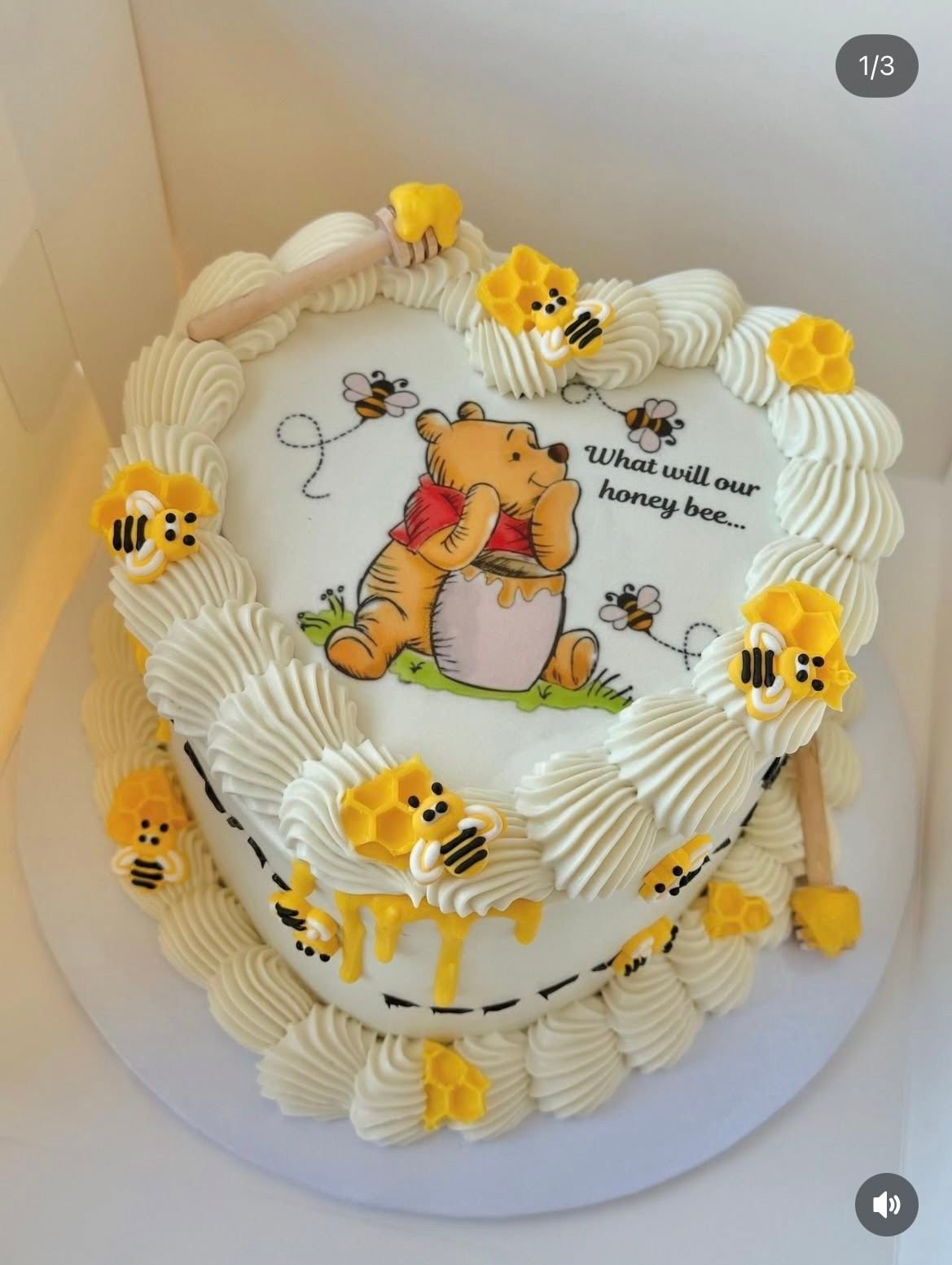 Precious Winnie the Pooh Baby Shower Cake