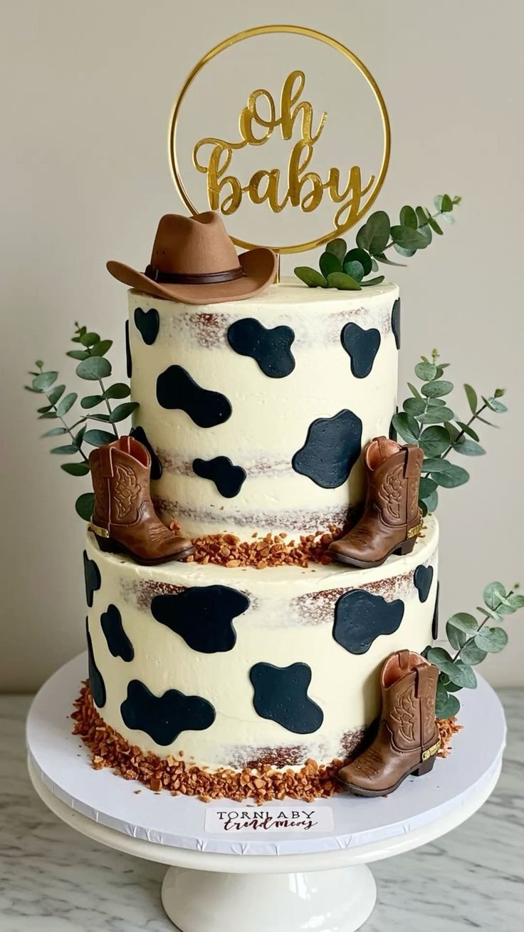 Cowboy-Themed Fall Baby Shower Cake