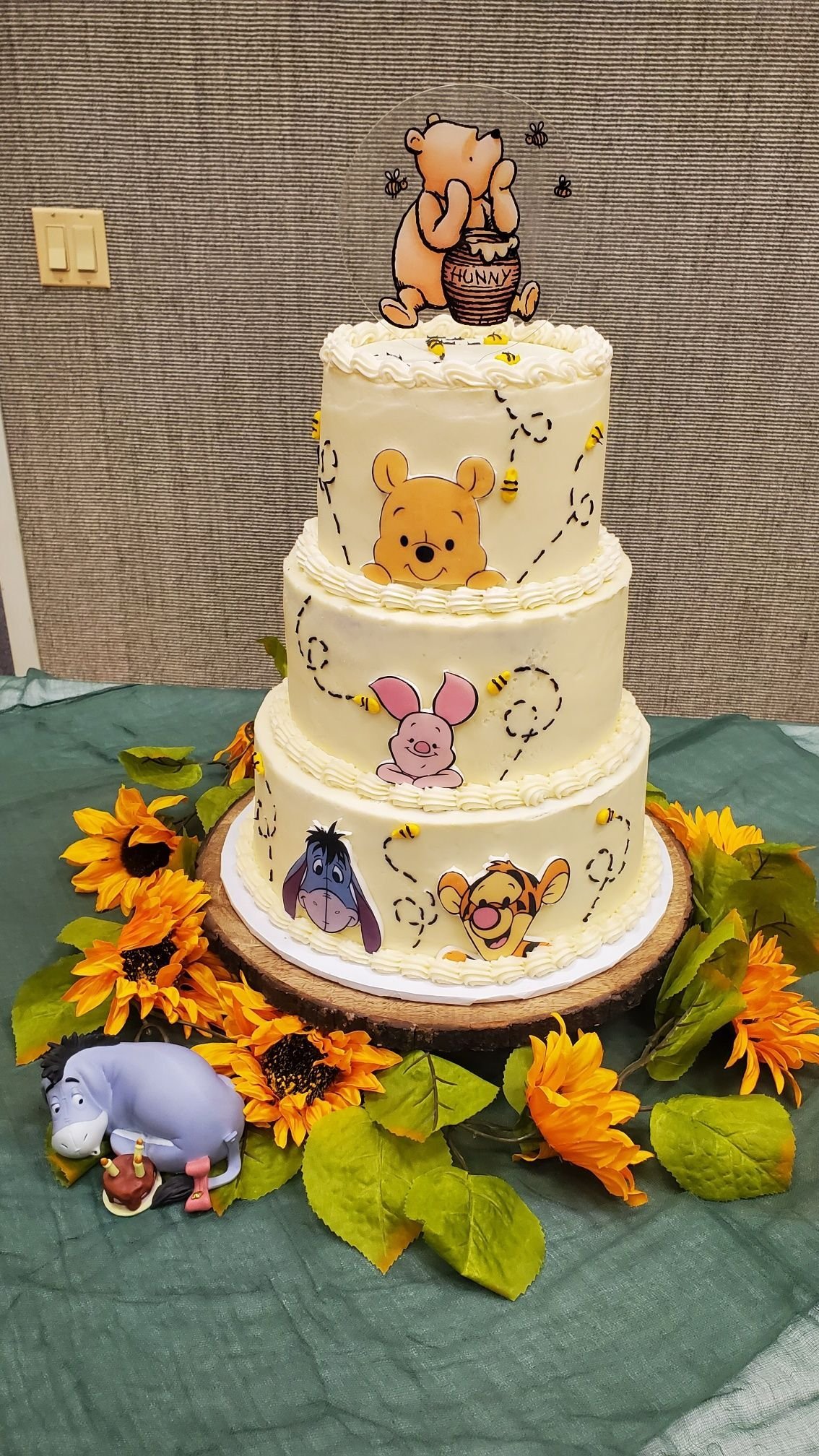 Classic Three-Tier Winnie the Pooh Cake