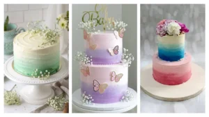 32 Watercolour Ombre Baby Shower Cakes